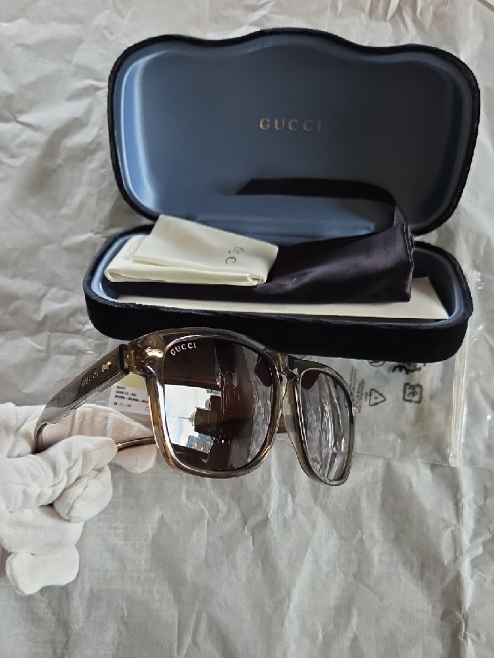 Gucci Brown Transparent Frame Sunglasses - Picture 13 of 16